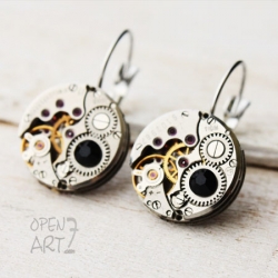 Steampunk обеци с кристали Swarovski  163